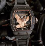 Limited Richard Mille Eagle Watch With Black Rubber Band For Mens Replica Ref RM 57-05